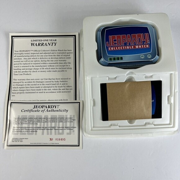 Jeopardy Game Show Collectible Watch includes All Pieces UnUsed Minor Box Damage - Picture 3 of 7